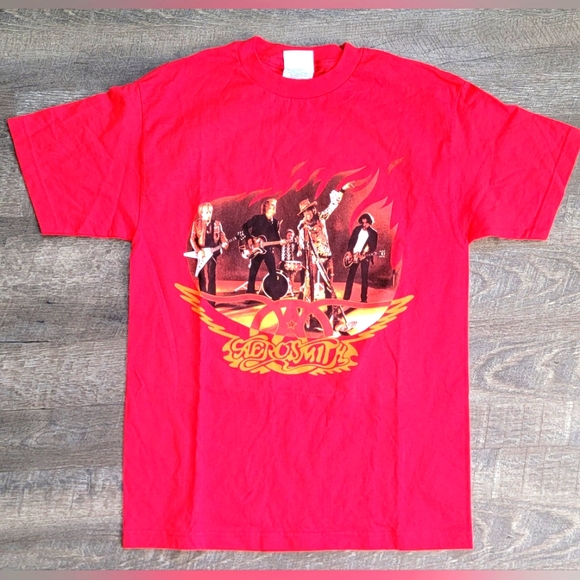 Alstyle Other - Vintage '03 Aerosmith Tour T-Shirt Men's M Red Graphic Screen Print 100% Cotton